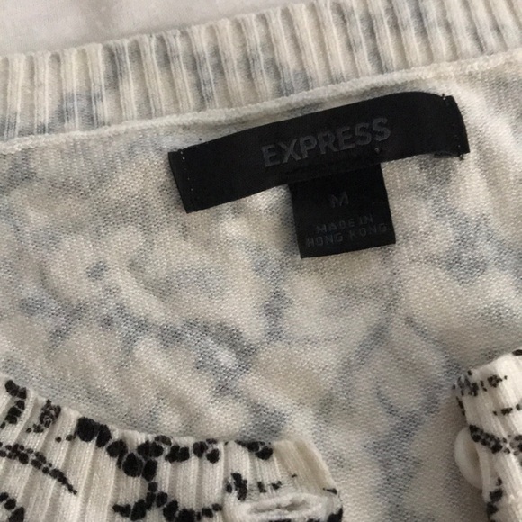 Express black and white lace patterned cardigan - Picture 2 of 3